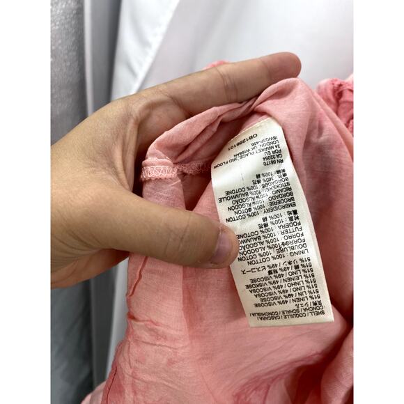 Free People  pink linen tie dye embroidered floral dress - Picture 4 of 4